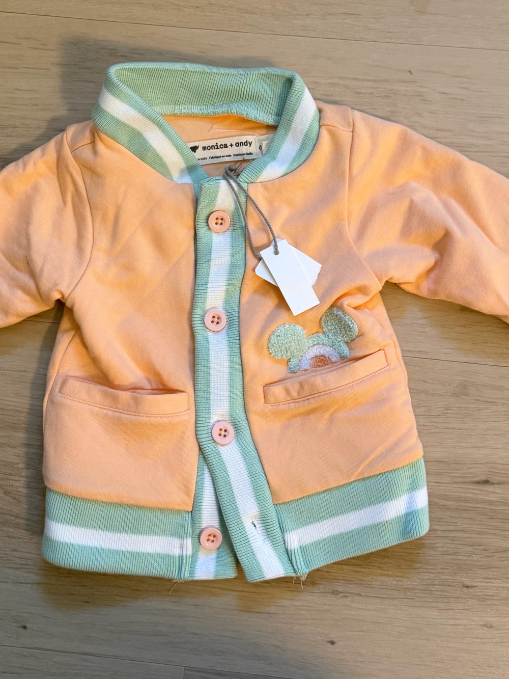 Monica + Andy Peach & Mint Baby Disney MINNIE MOUSE Sweatshirt Jacket